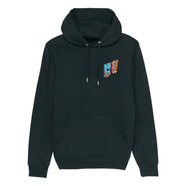 FELPA CAPPUCCIO UNISEX - “Logo Pianeti della Valle” Nera - Nera