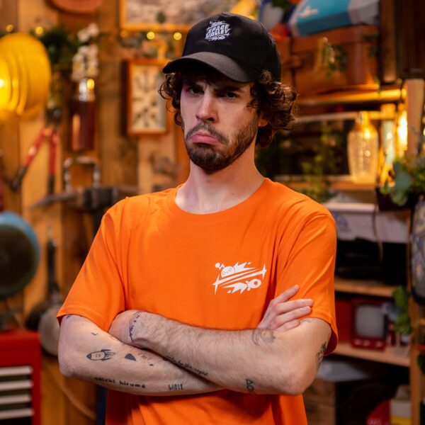 T-SHIRT UNISEX - "Nuovo Logo" F/R B/N - Bright Orange
